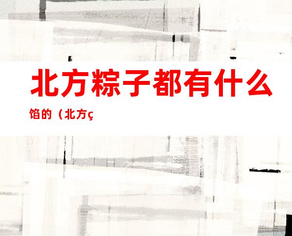 北方粽子都有什么馅的(北方粽子包什么馅)