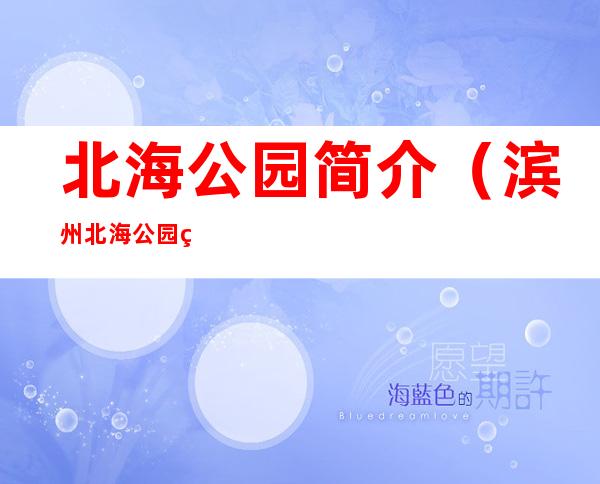 北海公园简介(滨州北海公园简介)