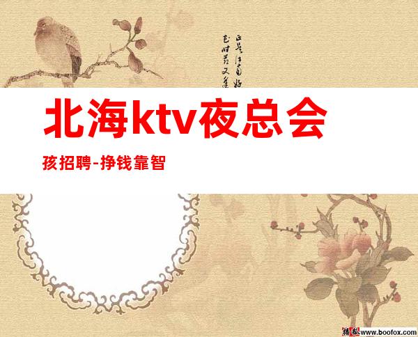 北海ktv夜总会孩招聘-挣钱靠智商