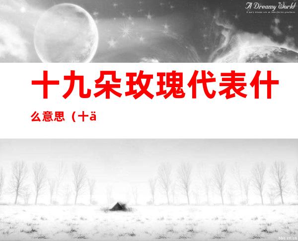 十九朵玫瑰代表什么意思(十九朵玫瑰代表什么意思男送女)