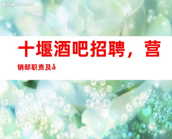 十堰酒吧招聘,营销部职责及工作流程