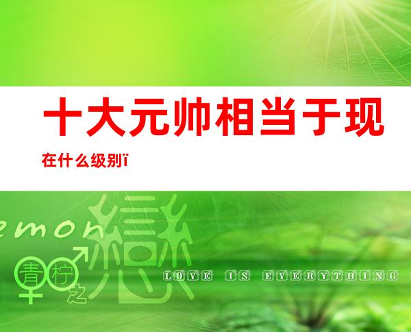 十大元帅相当于现在什么级别(十大元帅级别是一样的吗)