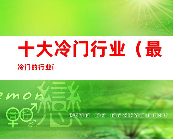 十大冷门行业(最冷门的行业)