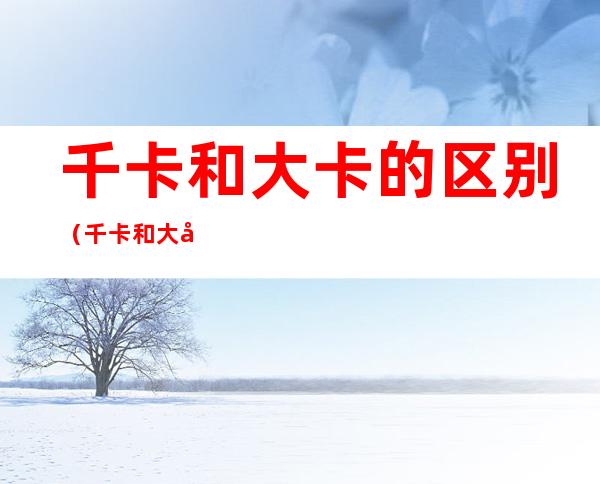 千卡和大卡的区别（千卡和大卡的区别是什么）