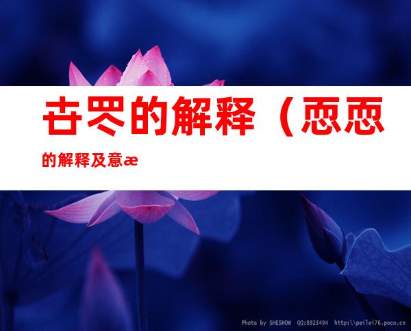 卋罖的解释(恧恧的解释及意思)