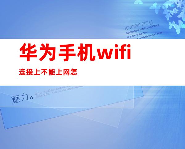 华为手机wifi连接上不能上网怎么办(华为手机连上wifi无法上网)