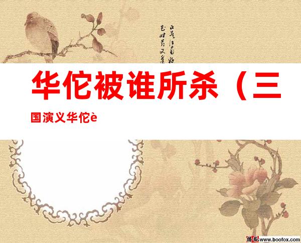 华佗被谁所杀（三国演义华佗被谁所杀）