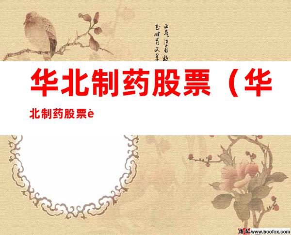 华北制药股票（华北制药股票行情）