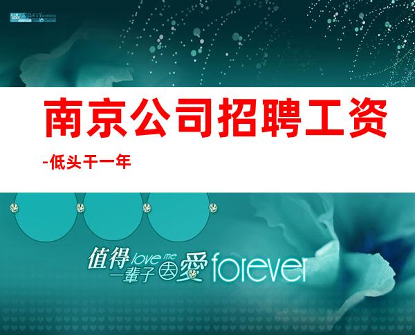 南京公司招聘工资-低头干一年衣锦还乡