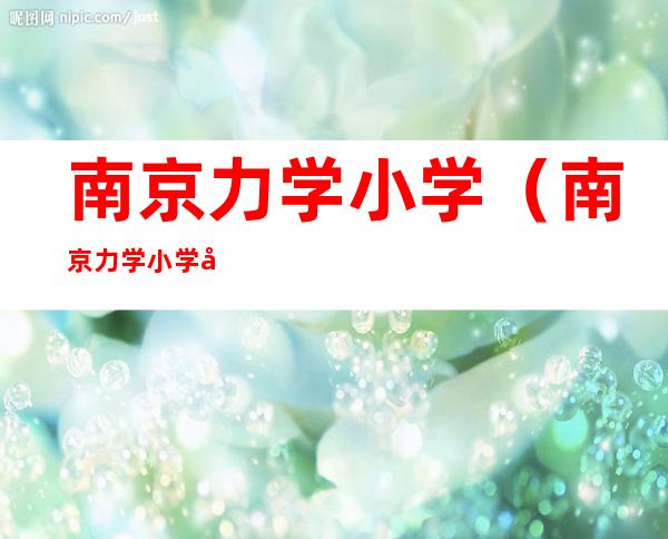 南京力学小学(南京力学小学入学条件)