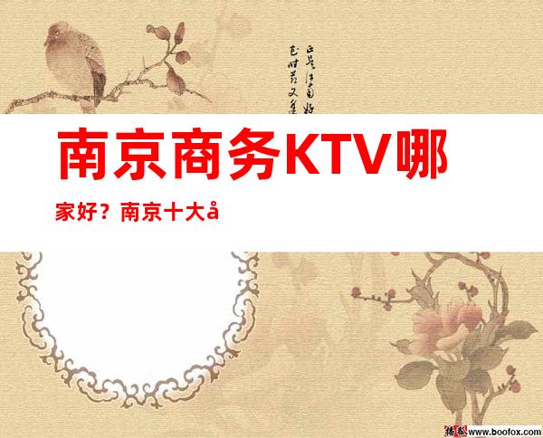 南京商务KTV哪家好？南京十大商务KTV高档次排名