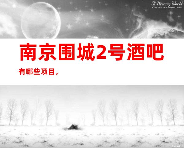 南京围城2号酒吧有哪些项目,南京酒吧浓烈的气氛