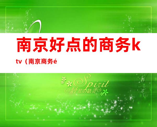 南京好点的商务ktv(南京商务酒店推荐)