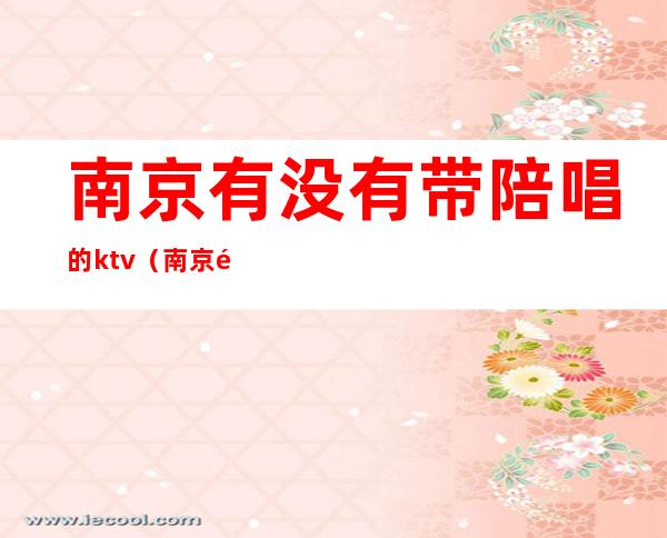 南京有没有带陪唱的ktv(南京陪唱价格)