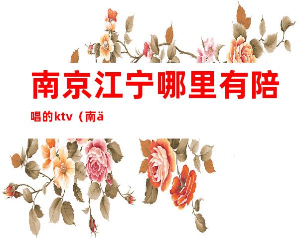 南京江宁哪里有陪唱的ktv(南京陪唱价格)