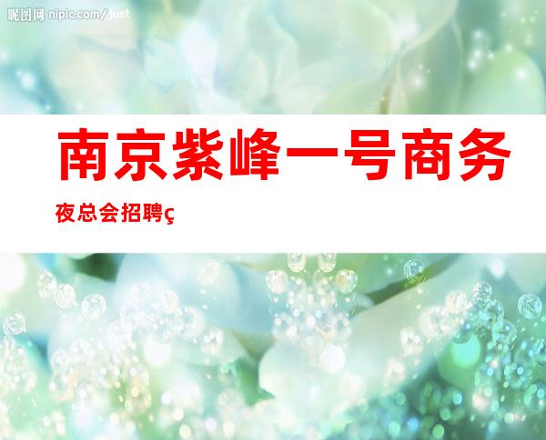 南京紫峰一号商务夜总会招聘生意好无费用越努力越幸运