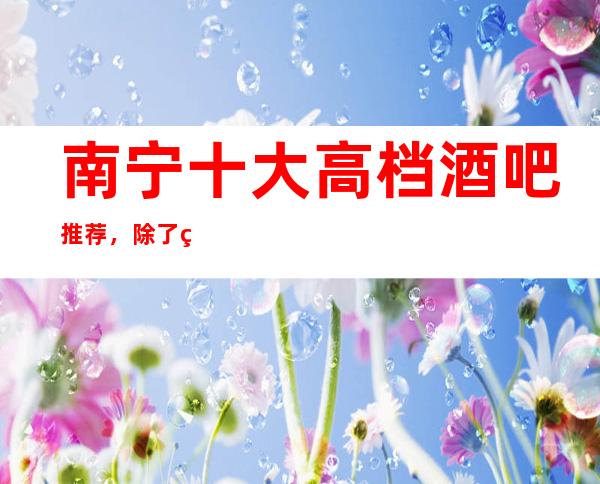 南宁十大高档酒吧推荐，除了灯红酒绿还有什么？