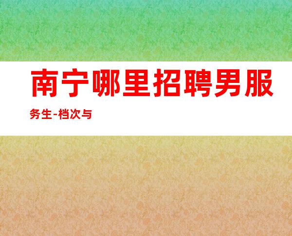 南宁哪里招聘男服务生-档次与品味的提高与经历有关