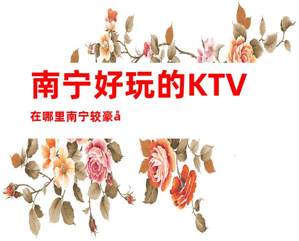 南宁好玩的KTV在哪里 南宁较豪华商务KTV排名介绍