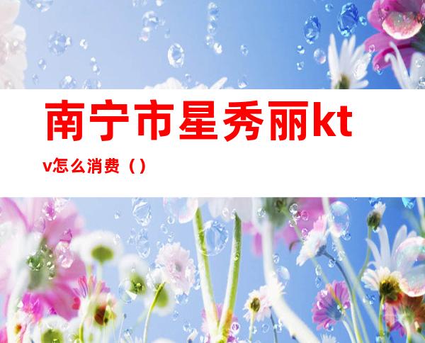 南宁市星秀丽ktv怎么消费()