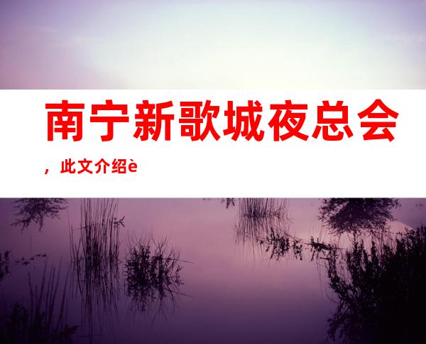 南宁新歌城夜总会，此文介绍这家店详情让你少踩坑