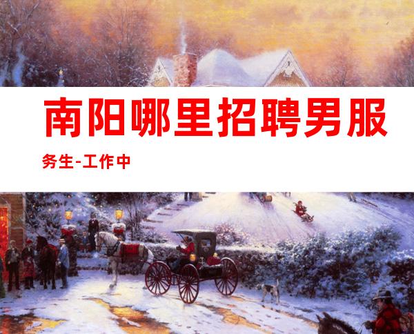 南阳哪里招聘男服务生-工作中尽量才能脱颖而出