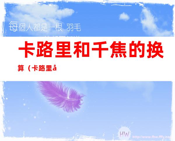卡路里和千焦的换算(卡路里和千焦的换算Python)