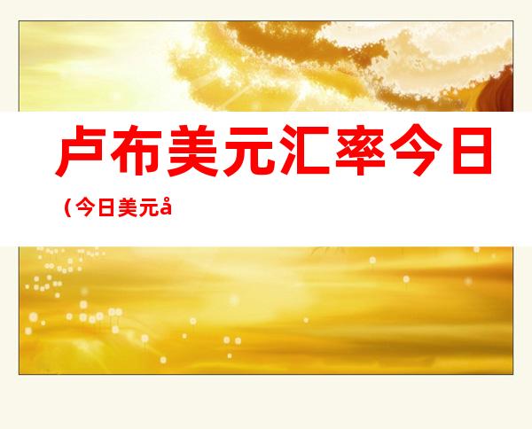 卢布美元汇率今日（今日美元兑卢布汇率）