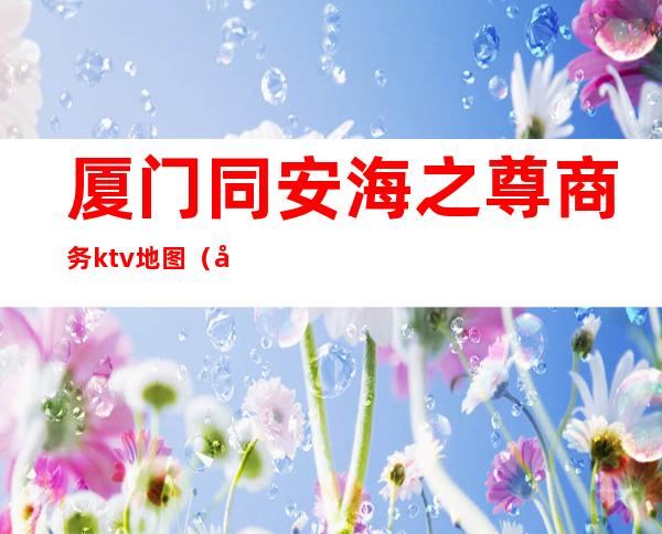 厦门同安海之尊商务ktv地图(厦门同安海之尊商务ktv地图位置)