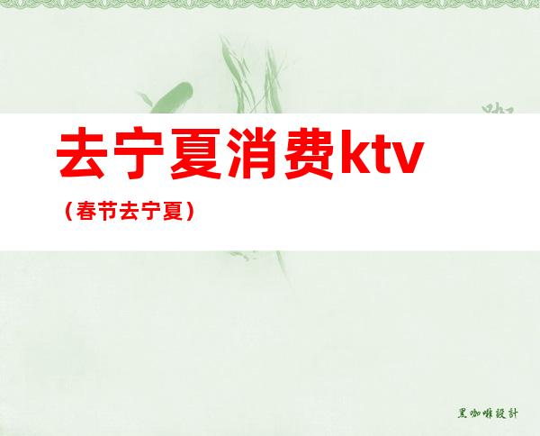 去宁夏消费ktv(春节去宁夏)