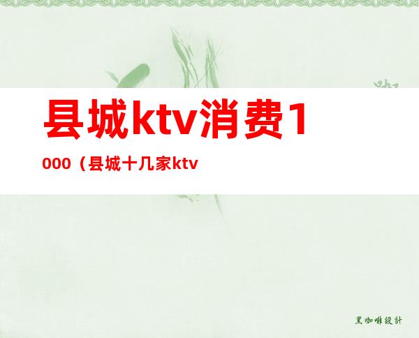 县城ktv消费1000(县城十几家ktv)