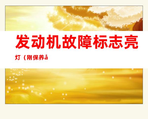 发动机故障标志亮灯(刚保养完发动机故障标志亮灯)