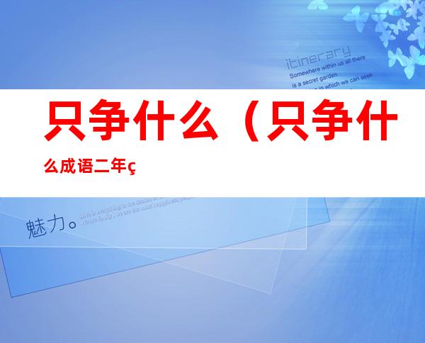 只争什么(只争什么成语二年级下册)