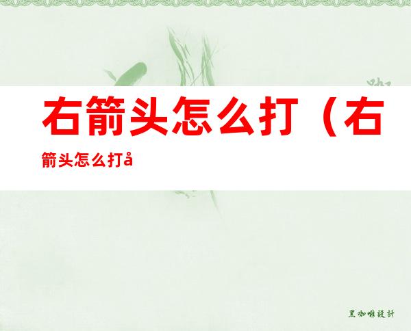 右箭头怎么打(右箭头怎么打出来)