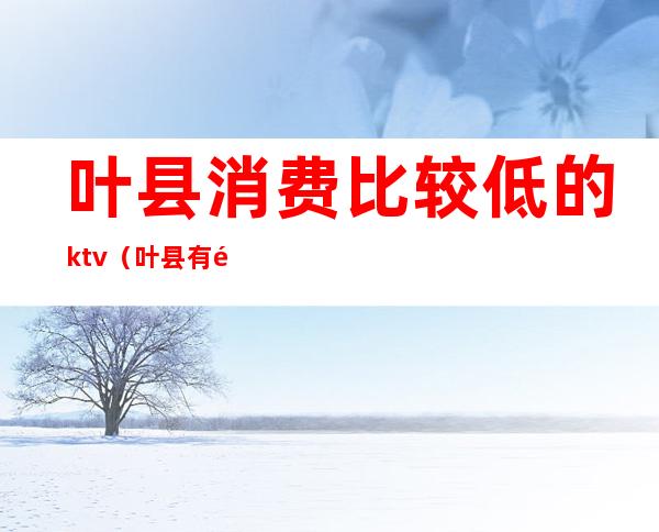 叶县消费比较低的ktv(叶县有钱吗)