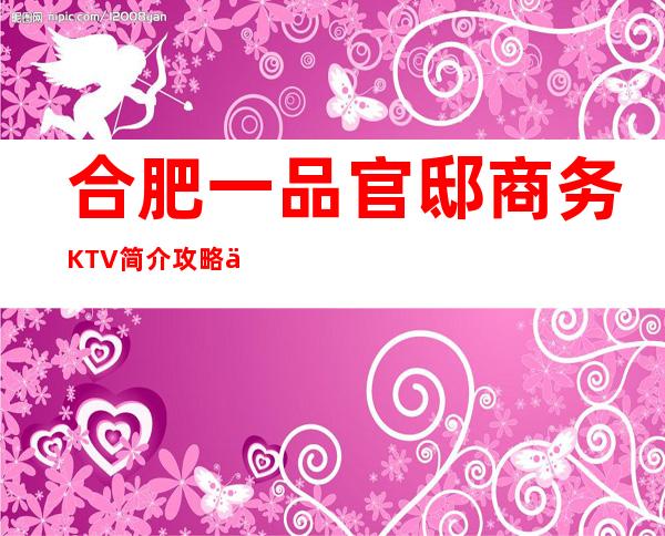 合肥一品官邸商务KTV简介攻略/一品官邸包厢怎么预定。