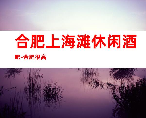 合肥上海滩休闲酒吧-合肥很高的驰名商务休闲酒吧