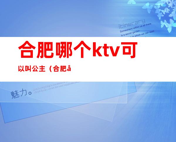 合肥哪个ktv可以叫公主(合肥哪家ktv公主号)