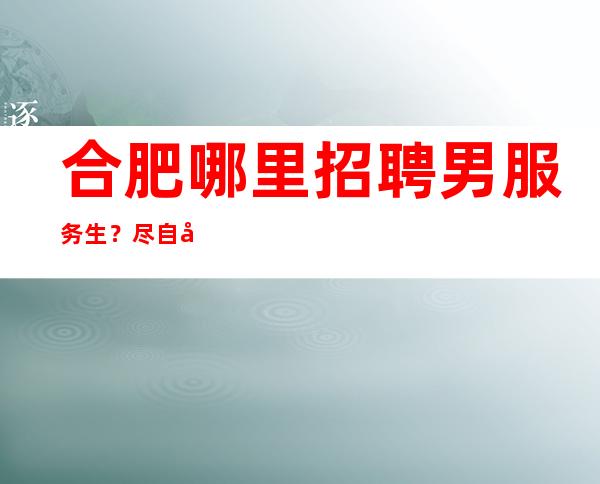 合肥哪里招聘男服务生?尽自己所能就不会有遗憾