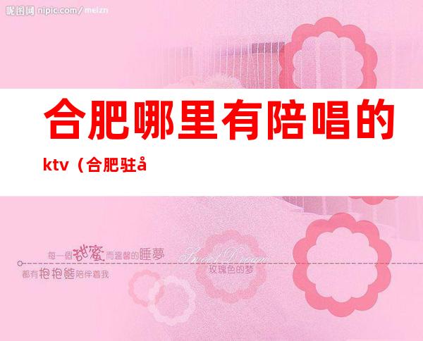 合肥哪里有陪唱的ktv(合肥驻唱音乐酒吧)