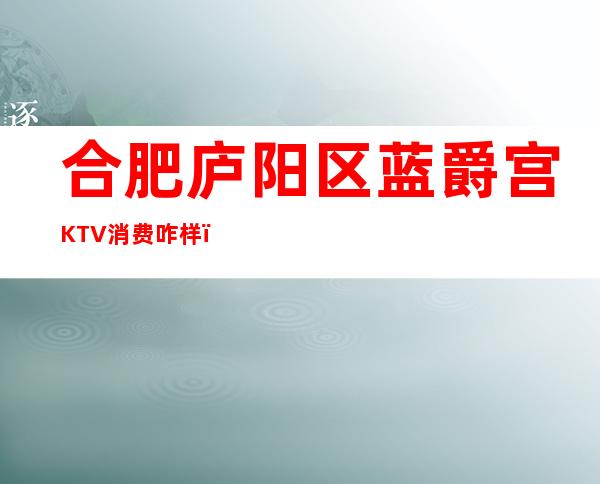 合肥庐阳区蓝爵宫KTV消费咋样?玩得开吗有什么服务。