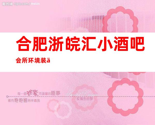 合肥浙皖汇小酒吧会所环境装修如何,位置在哪里。