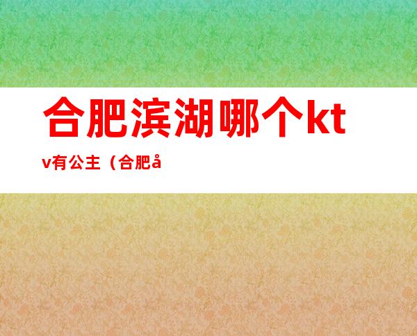 合肥滨湖哪个ktv有公主(合肥哪家ktv公主号)