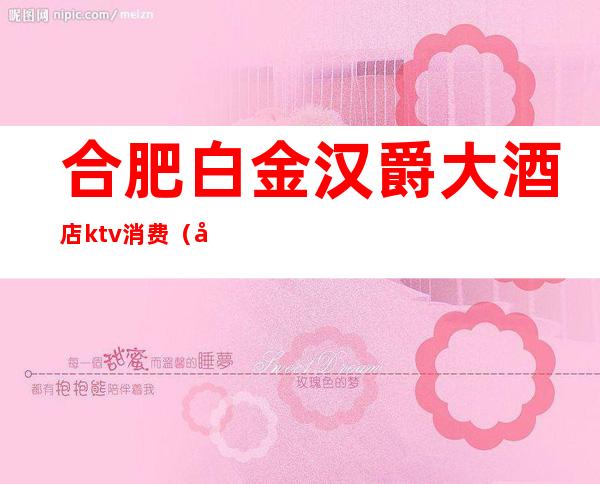 合肥白金汉爵大酒店ktv消费(合肥白金汉爵ktv出台费怎么结)