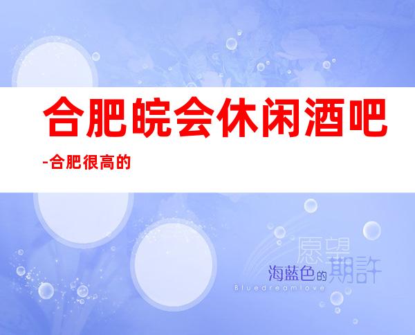 合肥皖会休闲酒吧-合肥很高的驰名商务休闲酒吧