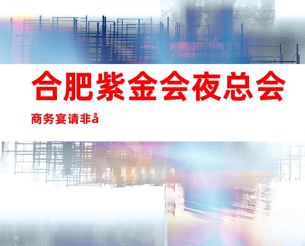 合肥紫金会夜总会商务宴请非常适合你