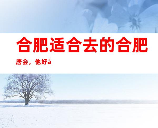 合肥适合去的合肥唐会，他好像适合你
