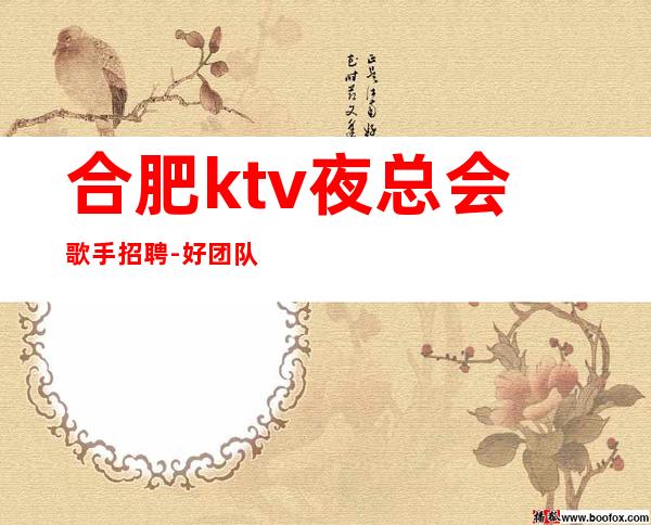 合肥ktv夜总会歌手招聘-好团队让你努力值得