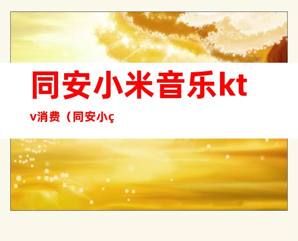 同安小米音乐ktv消费(同安小米音乐ktv消费怎么样)