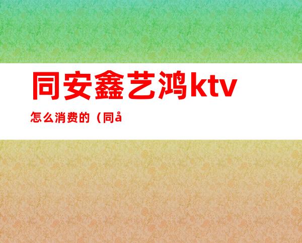 同安鑫艺鸿ktv怎么消费的(同安区鑫艺鸿KTV)